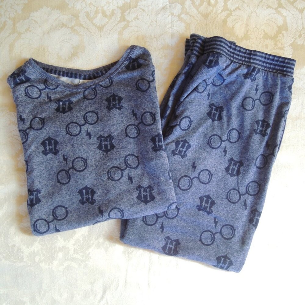 Harry Potter Cozy Heather Blue Pajama Set XXL
